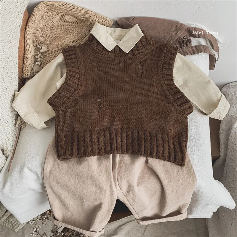 Children's cartoon printed shirt is simple comfortable and versatile The sweater is paired with boys' and girls' clothes, W110 image 5