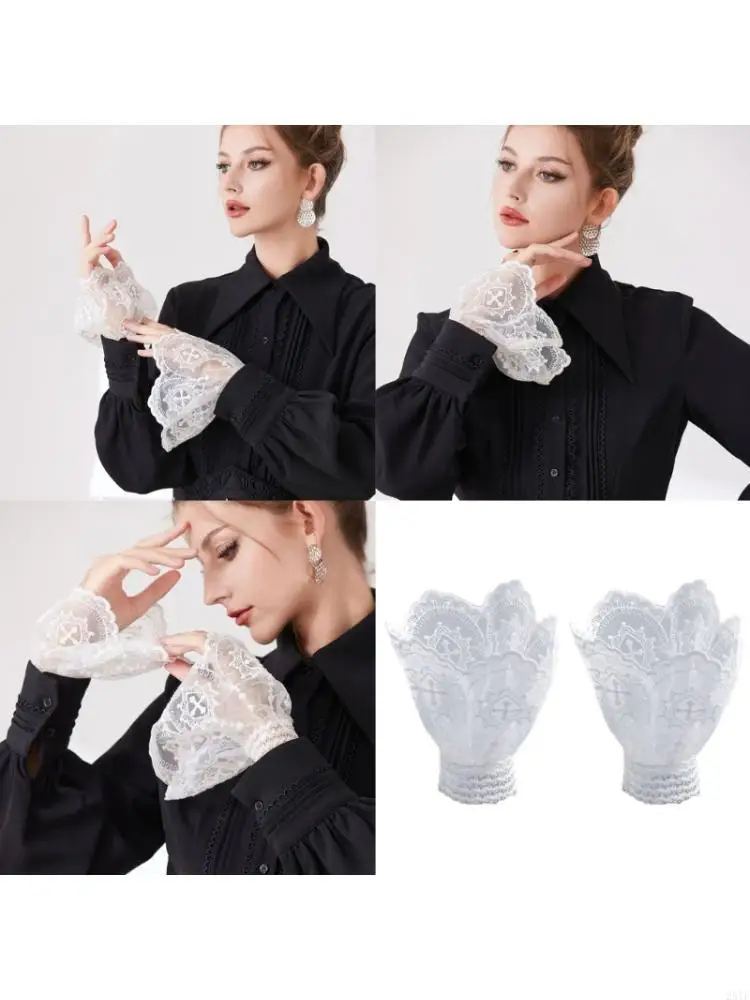

2025 Новые викторианские рукава с кружевными цветочными отделками декоративные манжеты для запястья.