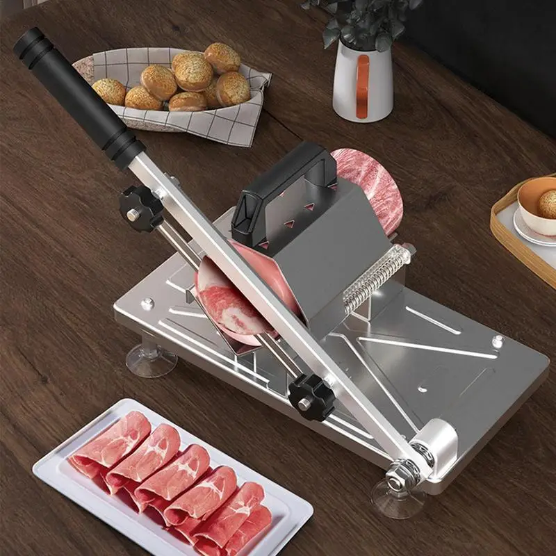 Manual Frozen Meat Slicer Multifunctional Stainless Steel Food Slicer Household Beef and Mutton Roll Quickly Slice for Cooking