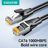 SAMZHE Cat 6 Ethernet Cable Outdoor & Indoor 10Gbps RJ45 Internet LAN Computer Patch Cable for Router Modem Switch Streaming