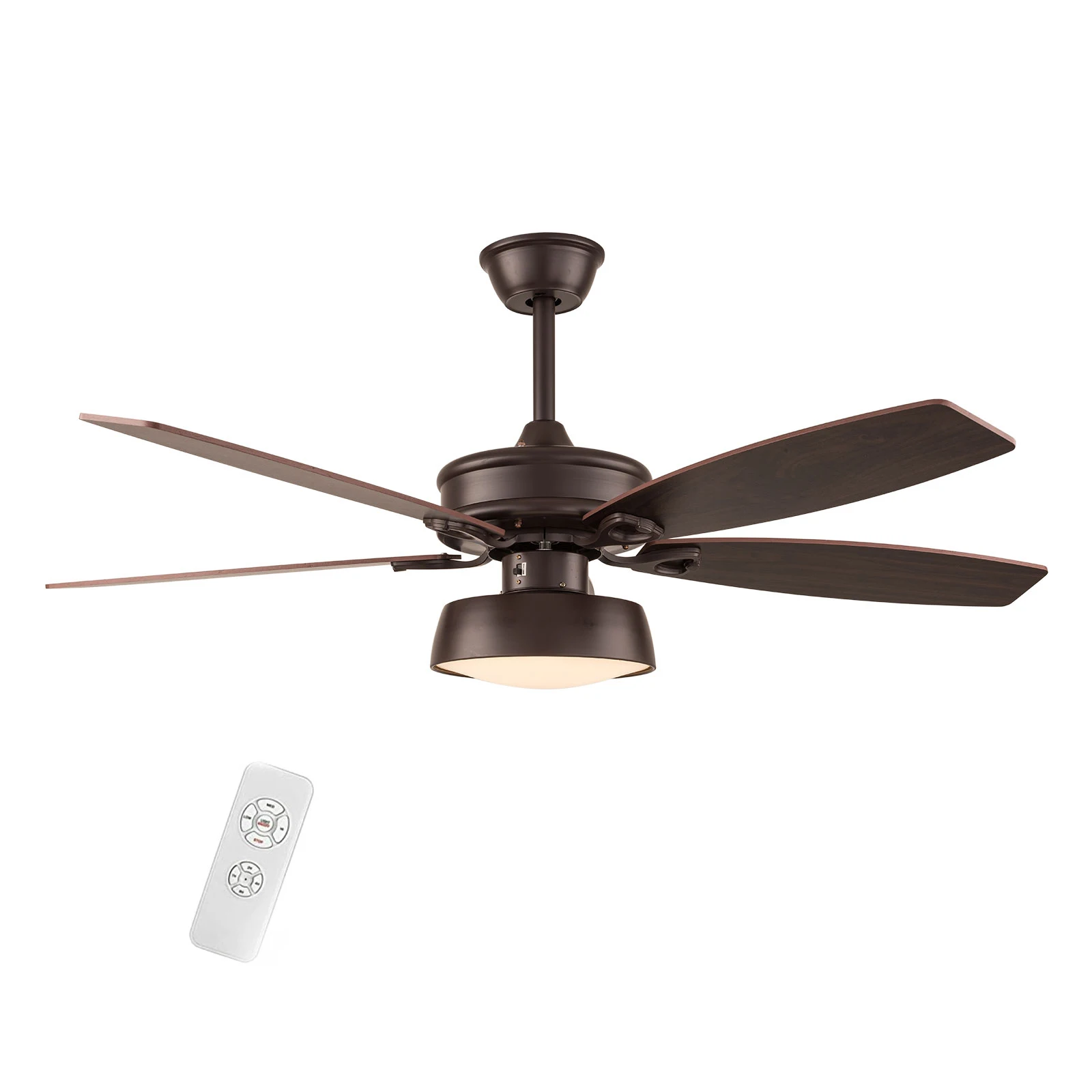 Wood Ceiling Fans with Light Led Remote Control Fans Lamp 110V 120V Retro Chandelier Fan 5 Blades 52 Inch Hanging Fans 3 Speeds