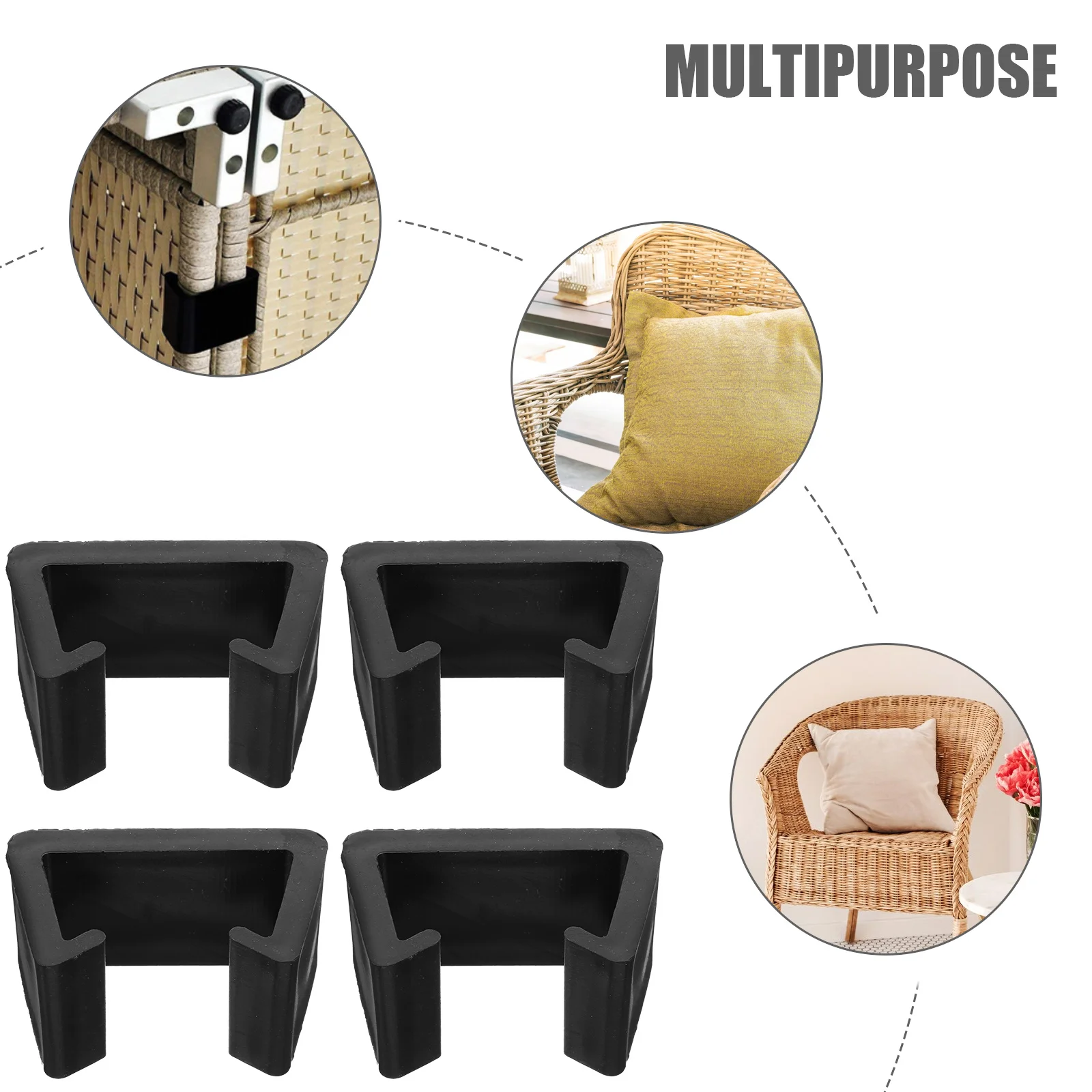 

4Pcs Creative Sofa Clip Sturdy Chair Fastener Multi-Function Furniture Tether for Indoor Outdoor Use Black Sturdy Chair Clip