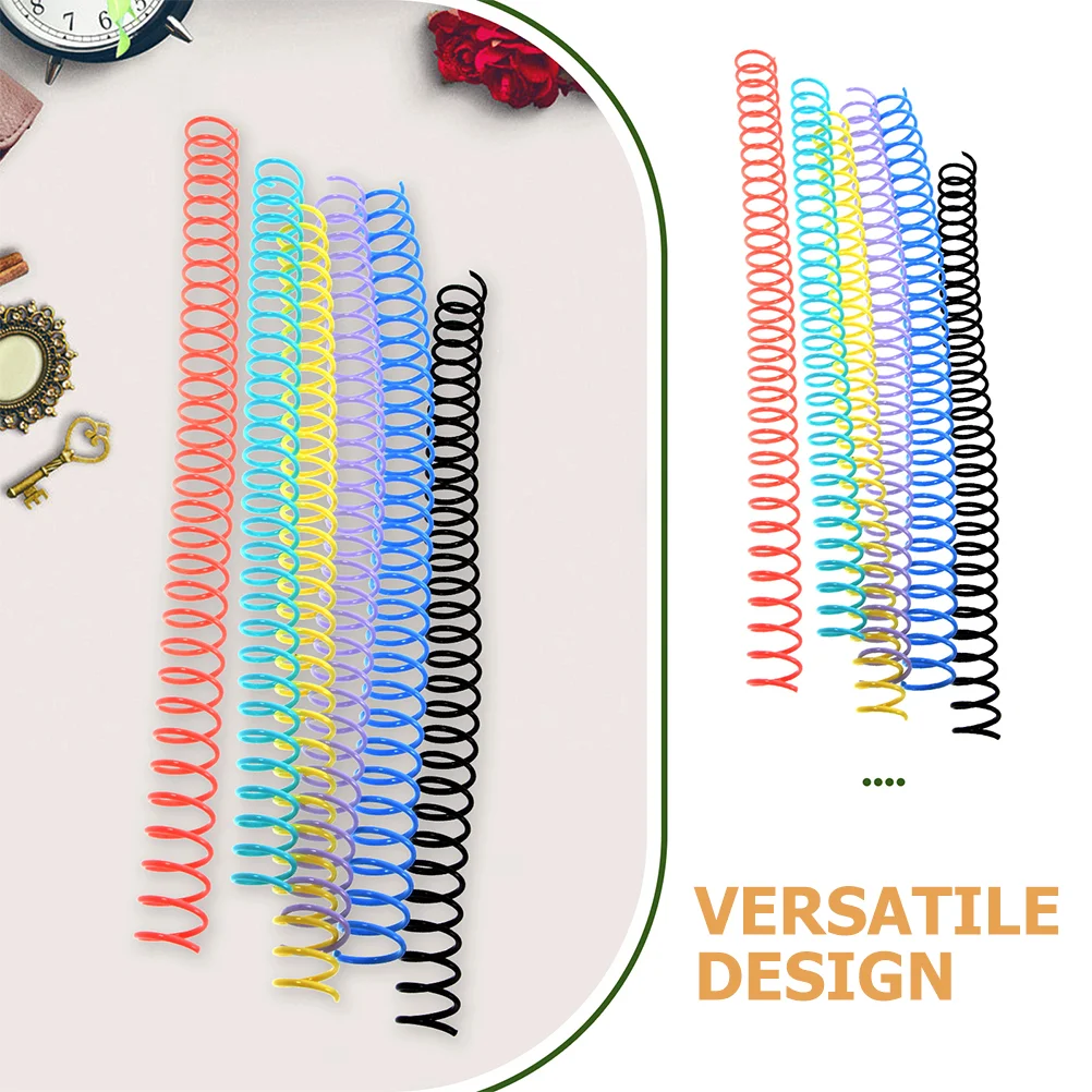 12pcs Coil Loose Leaf Cuttable Binder Rings Colored Notepad Binding Coils Spiral Notebook Plastic Widely Applied