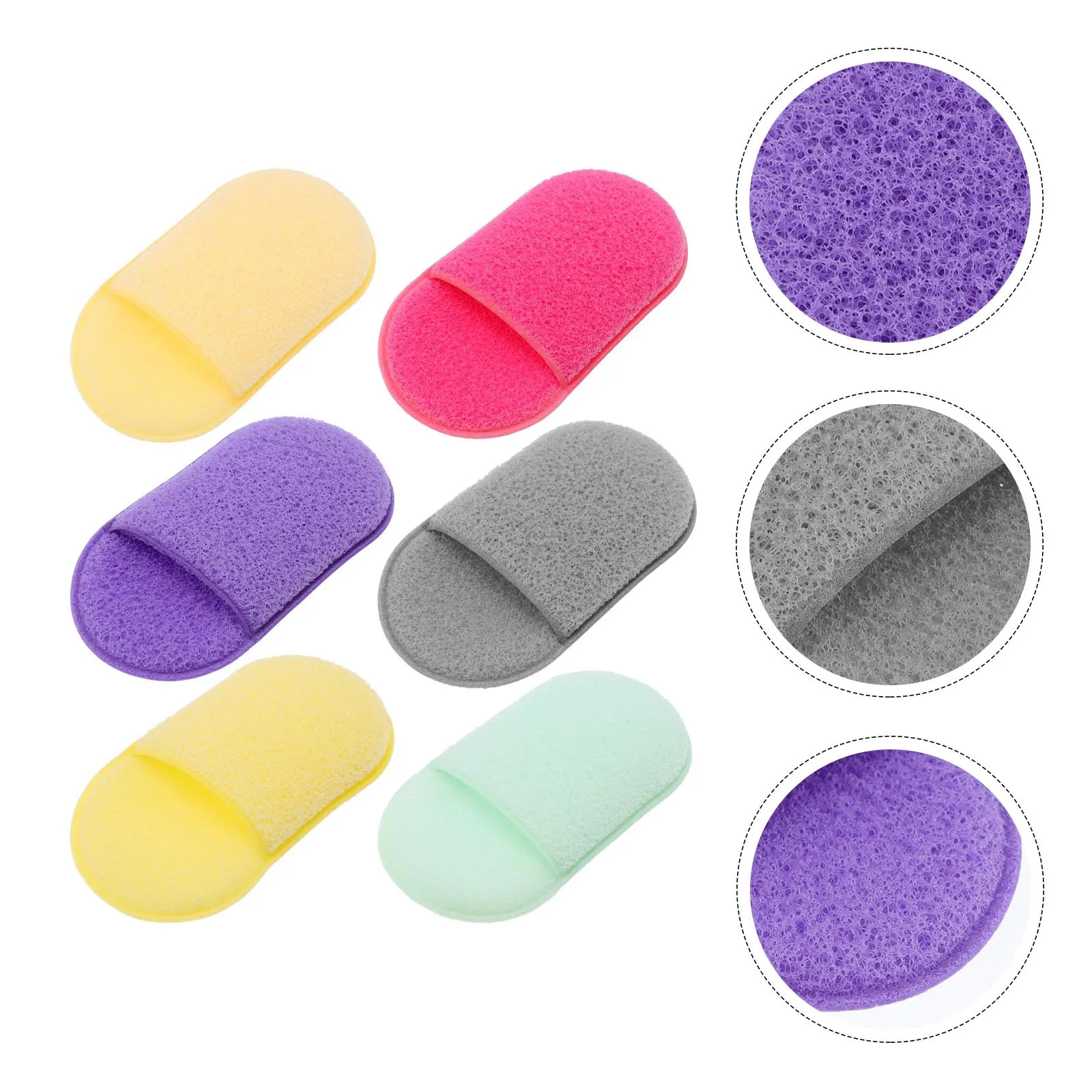 

6Pcs Face Clean Hydrophilic Non-Latex Exfoliating Sponge Gentle Exfoliation Deep Clean Makeup Removal Face Cleansing Pads