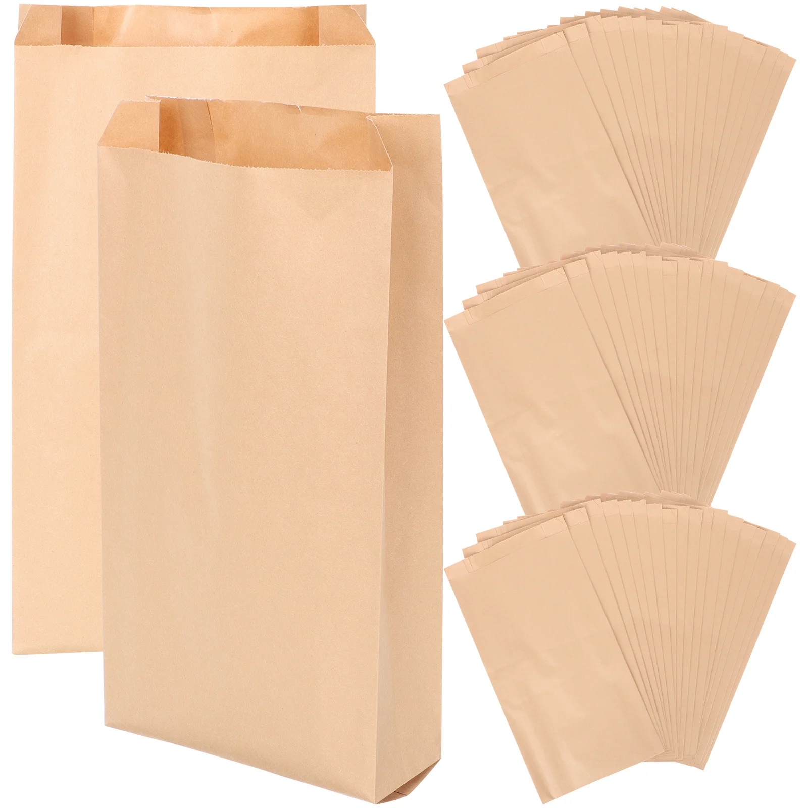 

100Pcs Kraft Paper Bags Disposable Snack Holders for Baking Muffin Pouches Cupcake Wrappers Brown Paper Bags Lunch Size