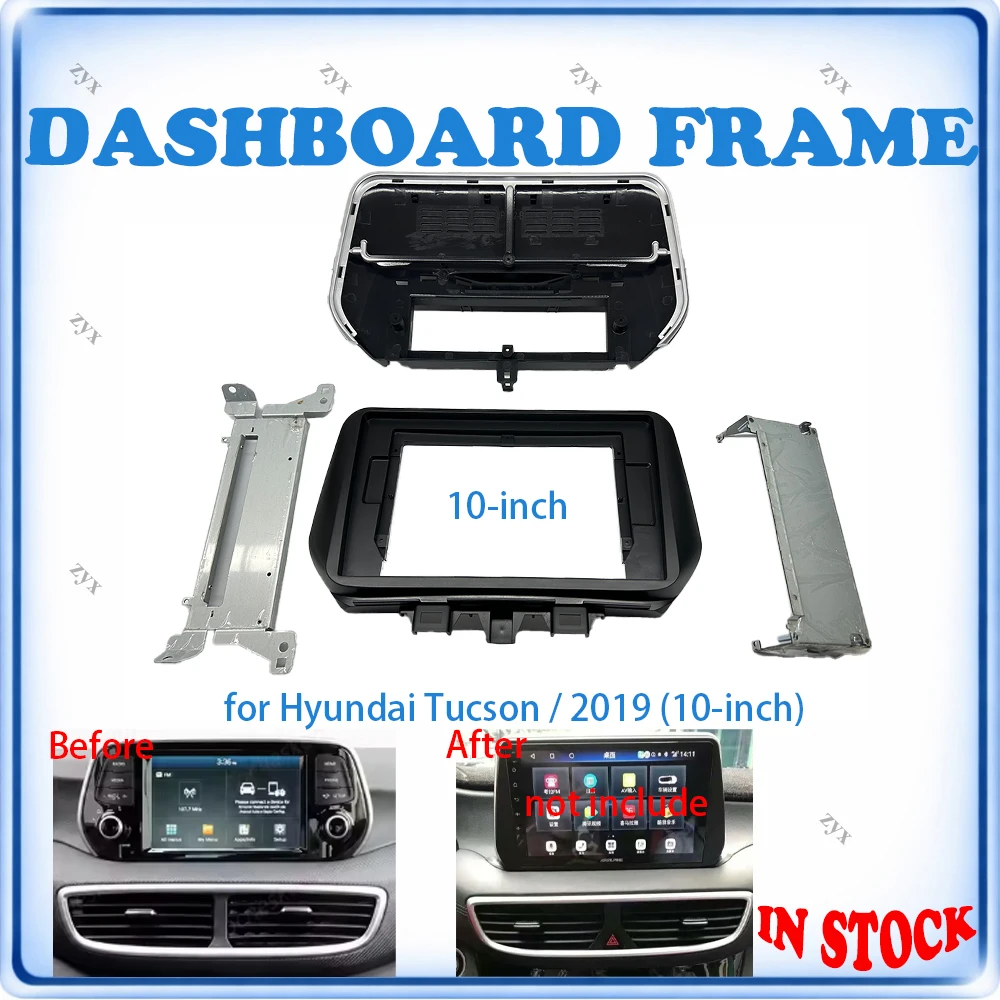 Car Radio Fascia Frame For Hyundai Tucson 2019 10 inch With Canbus Decoder & Wiring Harness Car Accessories Plug & Play