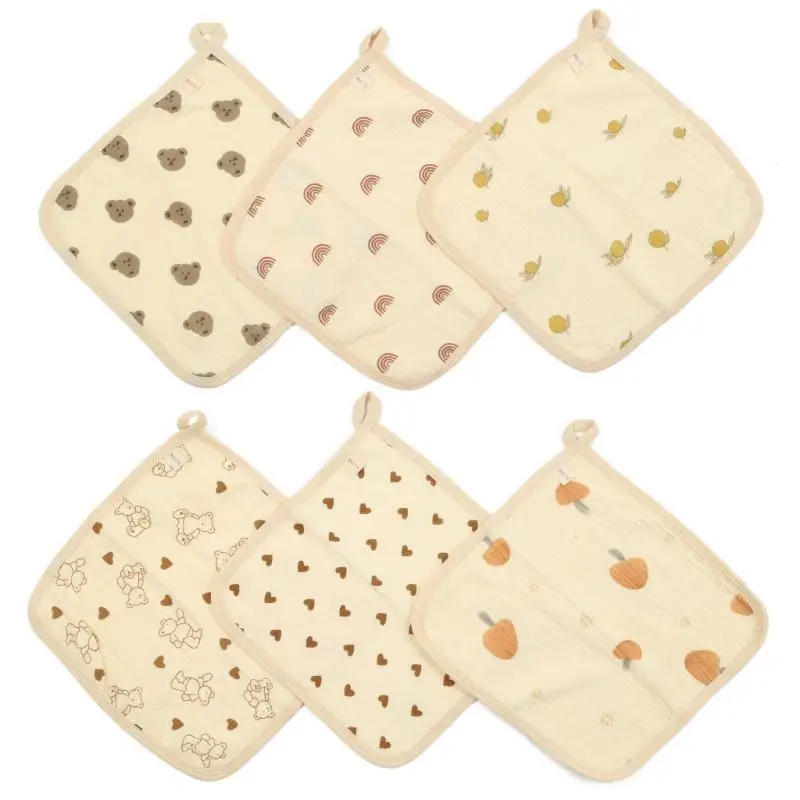 

U13F 6pcs muslin-towel для детской многоуз