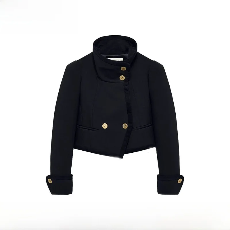 معطف نسائي من Faionable ort Jaet لخريف وشتاء وصل حديثًا بتصميم أزرار من ألياف البوليستر طويل Sve للتنقل