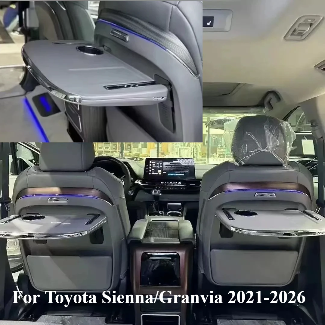 For Toyota Sienna 2021-2026 Rear electric small table panel - [wireless charging+ambient light] interior accessories