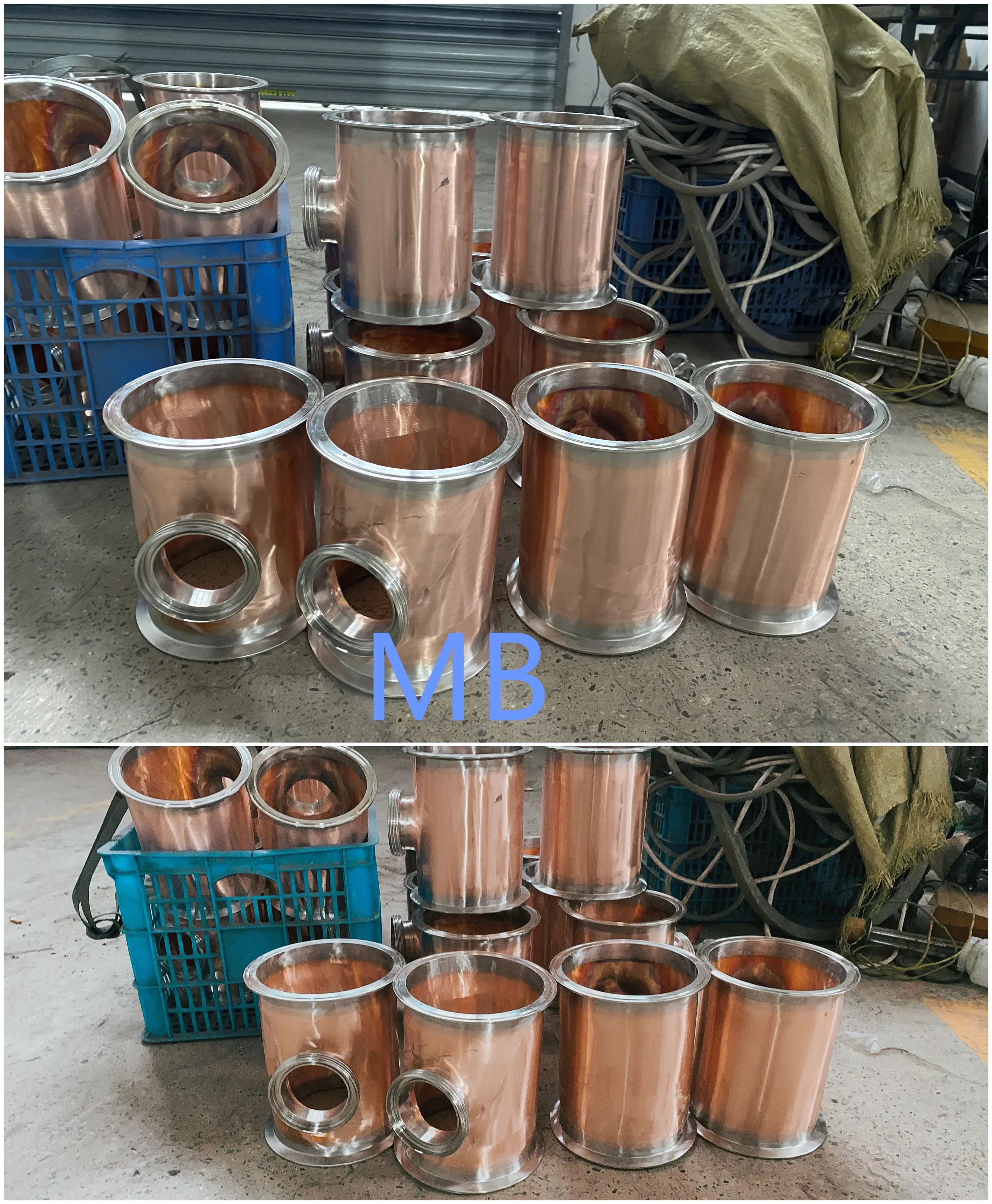 Stainless Copper tee with sight glass copper bubble plate distillation column