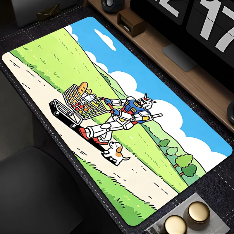 Computer Mouse Pad Gamer Mouse Pad Anime Keyboard Mouse Large Gaming Mousepad Mechanical Warrior Gundam Rubber Extended Desk mat - view 3