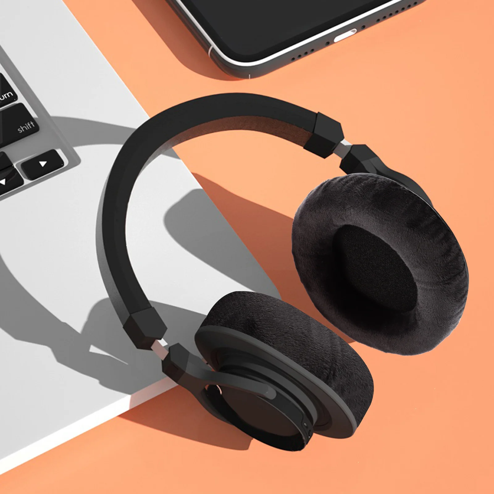 

2Pcs Headset Earpads High Elastic Comfortable Replacement Cushion Compatible T70p T5p T1 Dt990 Dt880 Sound Block