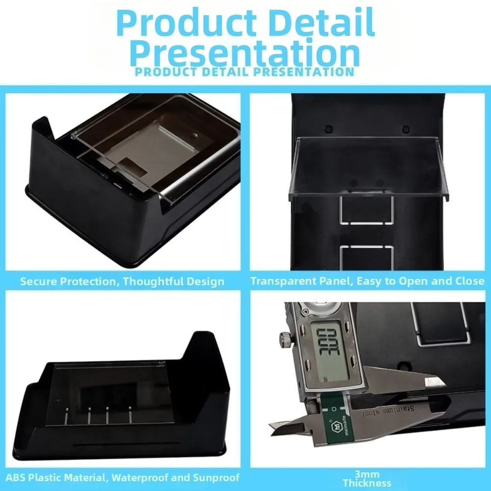 Outdoor Waterproof Cover Rain Proof with Transparent Panel Doorbell Cover Biometric Face Protection Shell