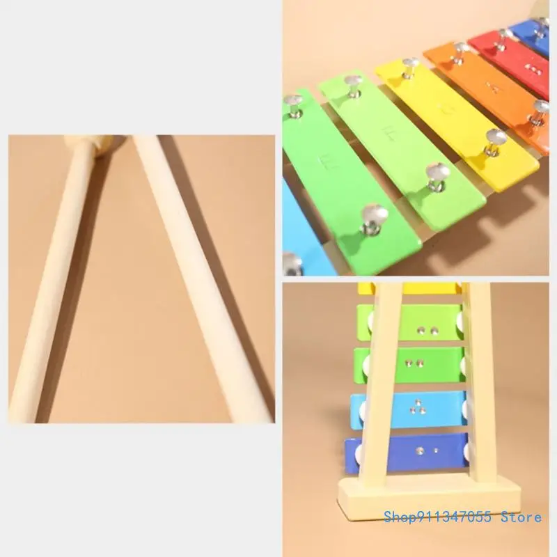 Girls Music 8-tone Harp Orff Toy Early Education Toy Rainbow Color Kid Music Toy Drop shipping