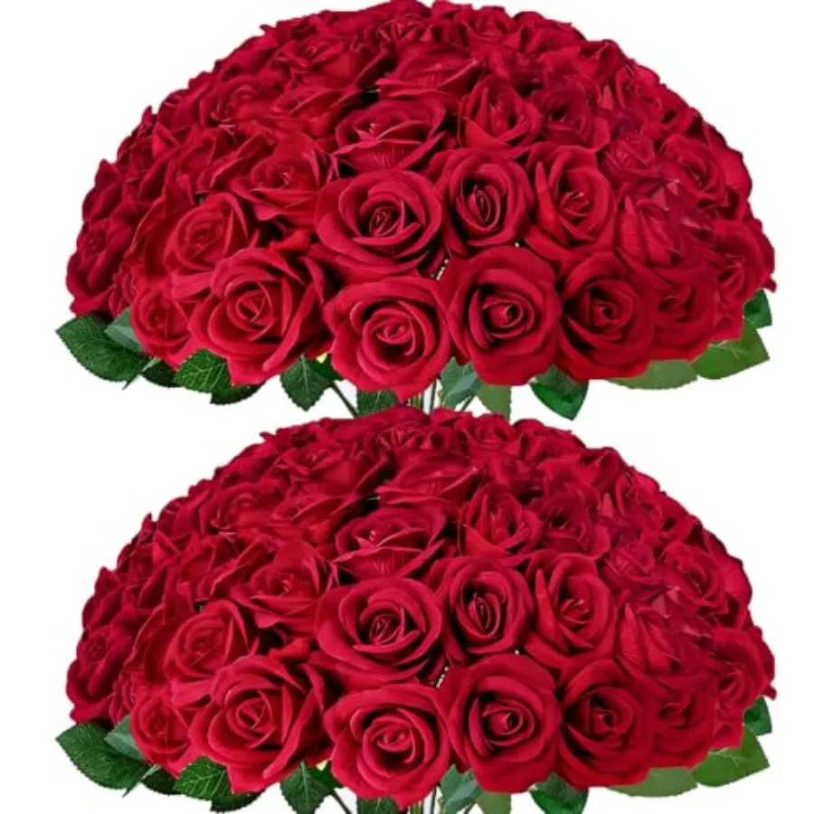 

Pcs Roses Artificial Flowers with Stems Fake Roses Bouquet Fake Flowers Bulk Silk Velvet Roses for Wedding Centerpieces Arrange