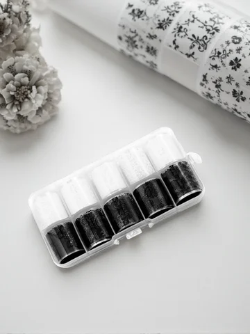 10 Rolls 2.5*50cm New Black White Lace Transfer Foil Nail Art Sexy Full Wraps Flower Glue Adhesive DIY Manicure Styling Tools