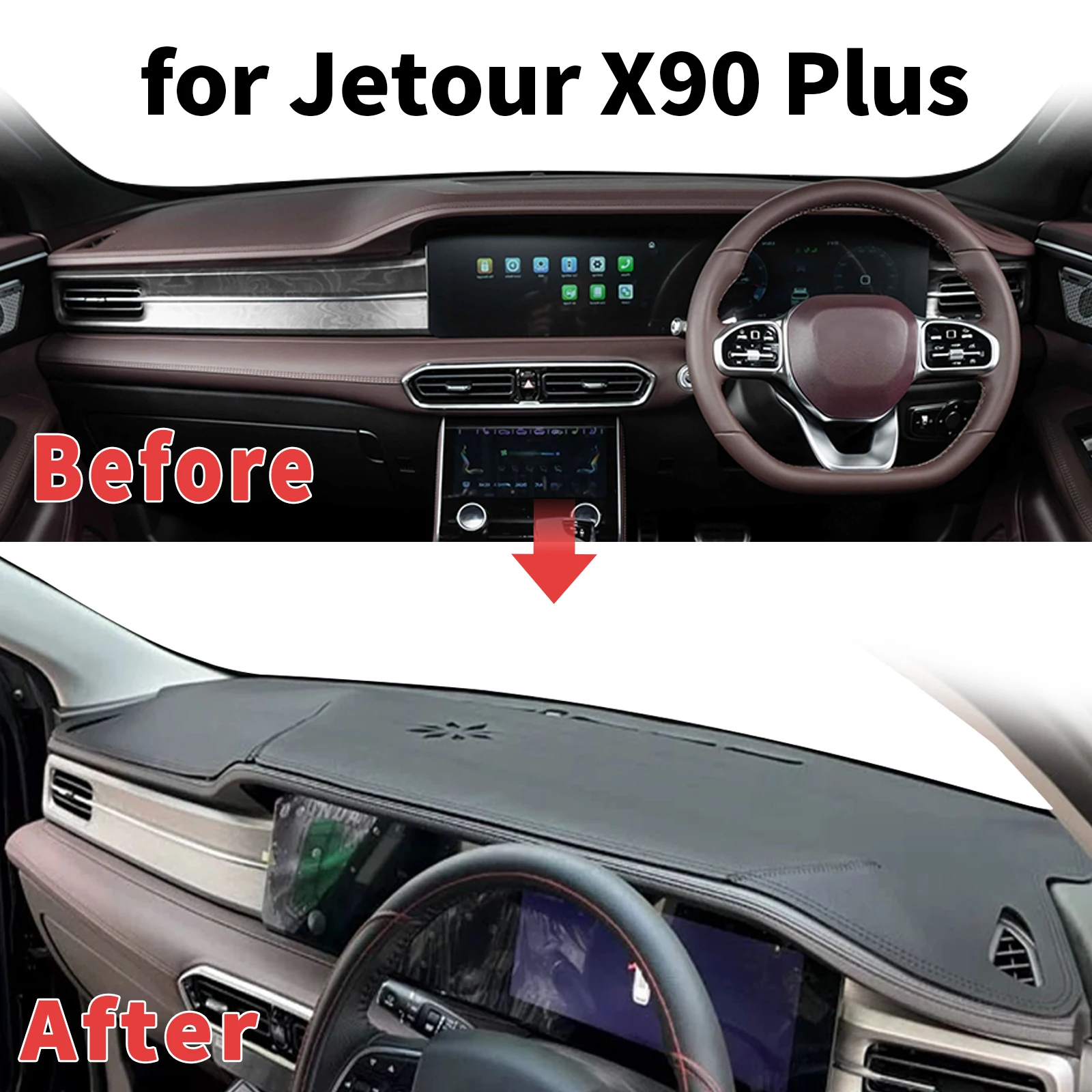 

for Jetour X90 Plus 2023-2025 Dashboard Cover Sun Shade Protector Dashmat Anti-Glare UV Block Carpet Mat Automotive Dash Mat