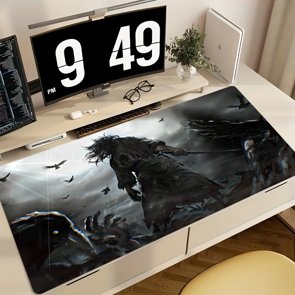 Japanese Wandering Samurai Musashi Back View Scene Mouse Pad, Japanese - style Sword Jianghu E - sports Office Non - slip Pad