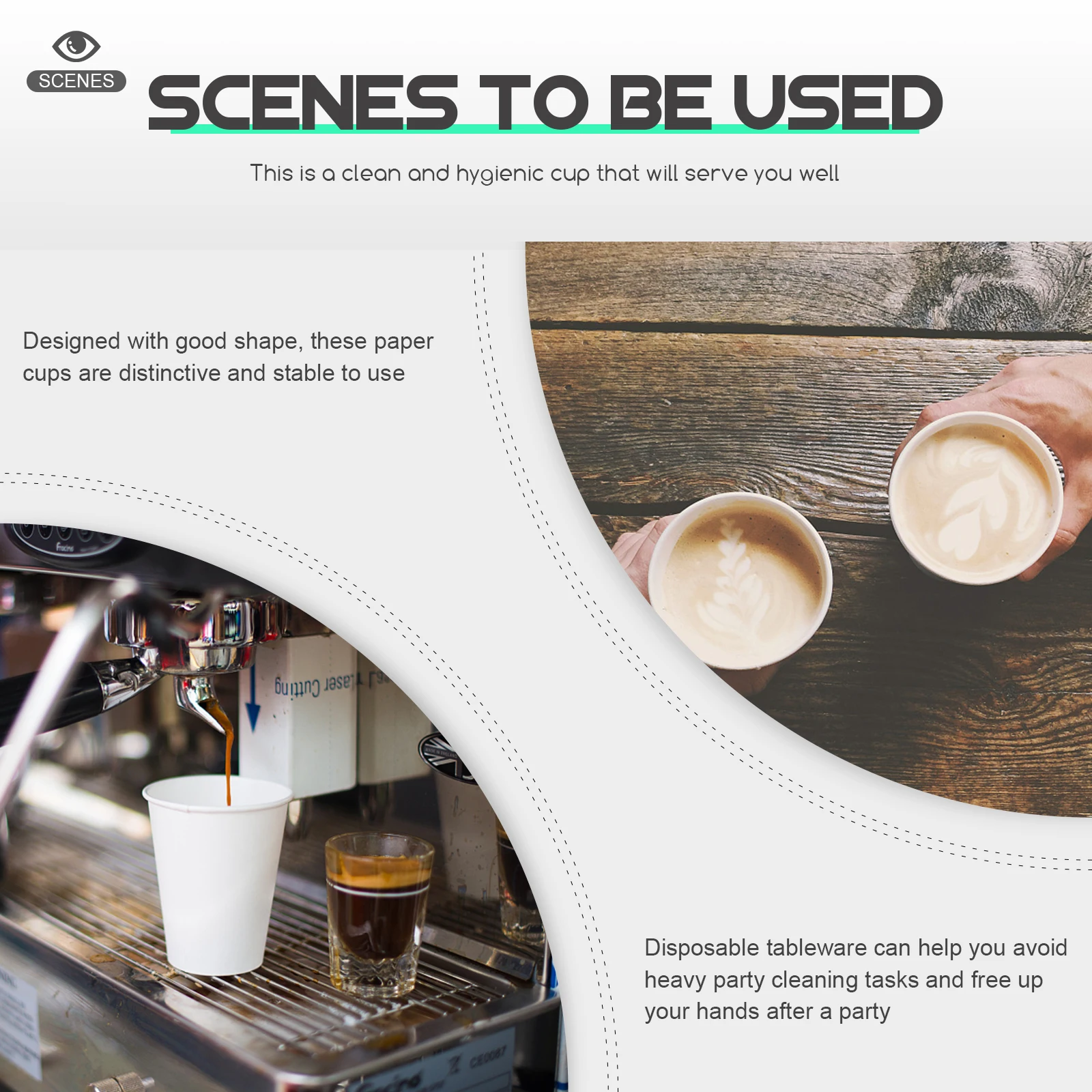 

50pcs Paper Cups Disposable Coffee Cups For Party Business Kindergarten Use Large Quantity Hygienic Paper Drinking Container