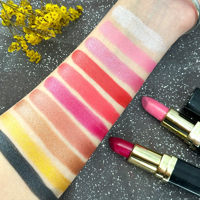 Juego de lápiz labial brillante de diamante, lápiz labial metálico con brillo altamente pigmentado, brillo de labios, maquillaje de labios, cosméticos, maquillaje Sexy