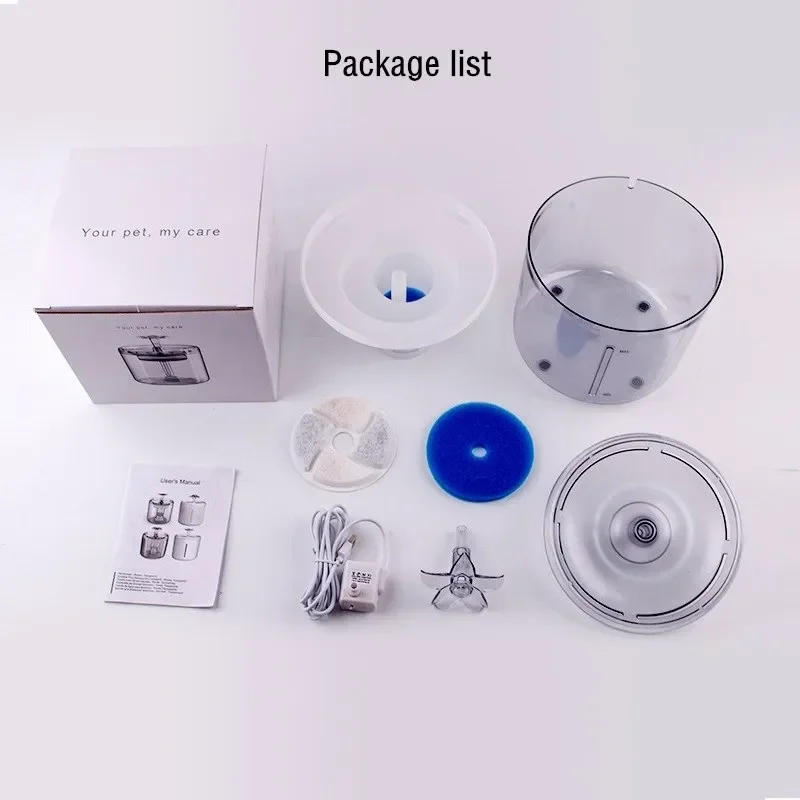 موزع مياه أوتوماتيكي بالكامل من نوع الفلتر، وحدة تغذية للقطط، للقطط والجرو، 2.6 لتر #3