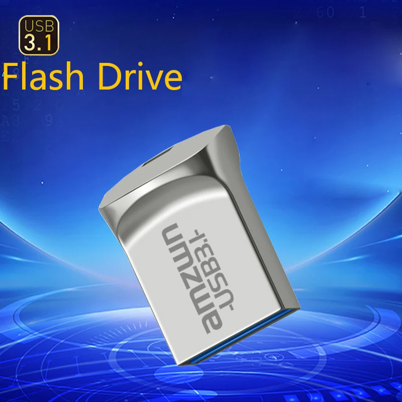 Super Mini USB 3.1 Flash Drive 64GB Creative Business Gift Pen Drive 32GB Black Memory Stick Free Key Chain Pendrive Silver U
