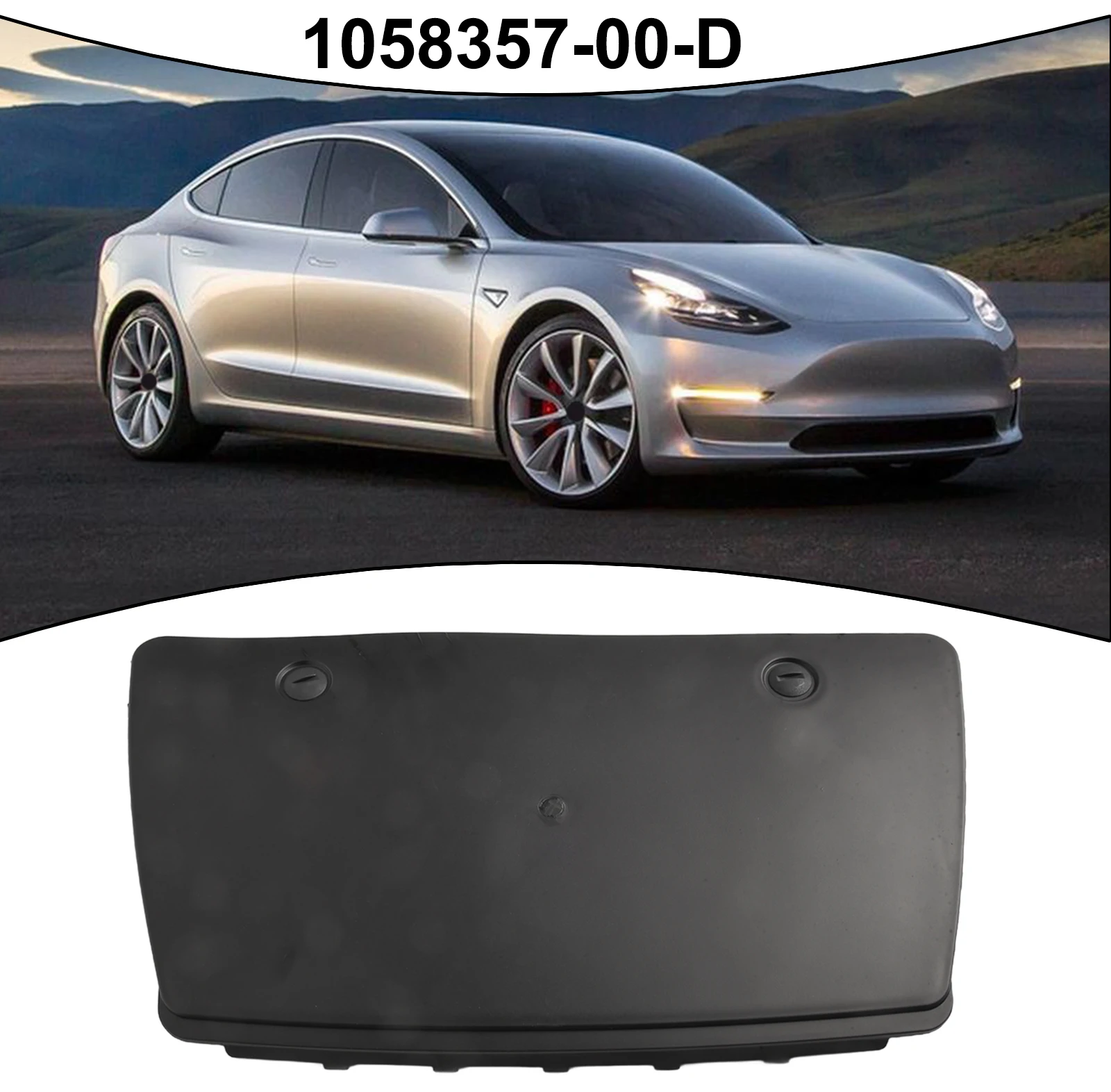 1PCS Suitable For Tesla Model X 2016-2021Car Rear Bumper Diffuser Tow Hitch Cover Cap Black Automotive Accessories 1058357-00-D