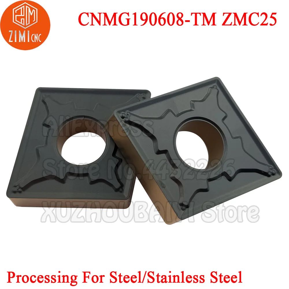 

10pcs CNMG190608-TM ZMC25 CNMG190608 TM CNMG 190608 Carbide Inserts Turning Tools CNC Metal Cutter Lathe CNMG Blade for Steel