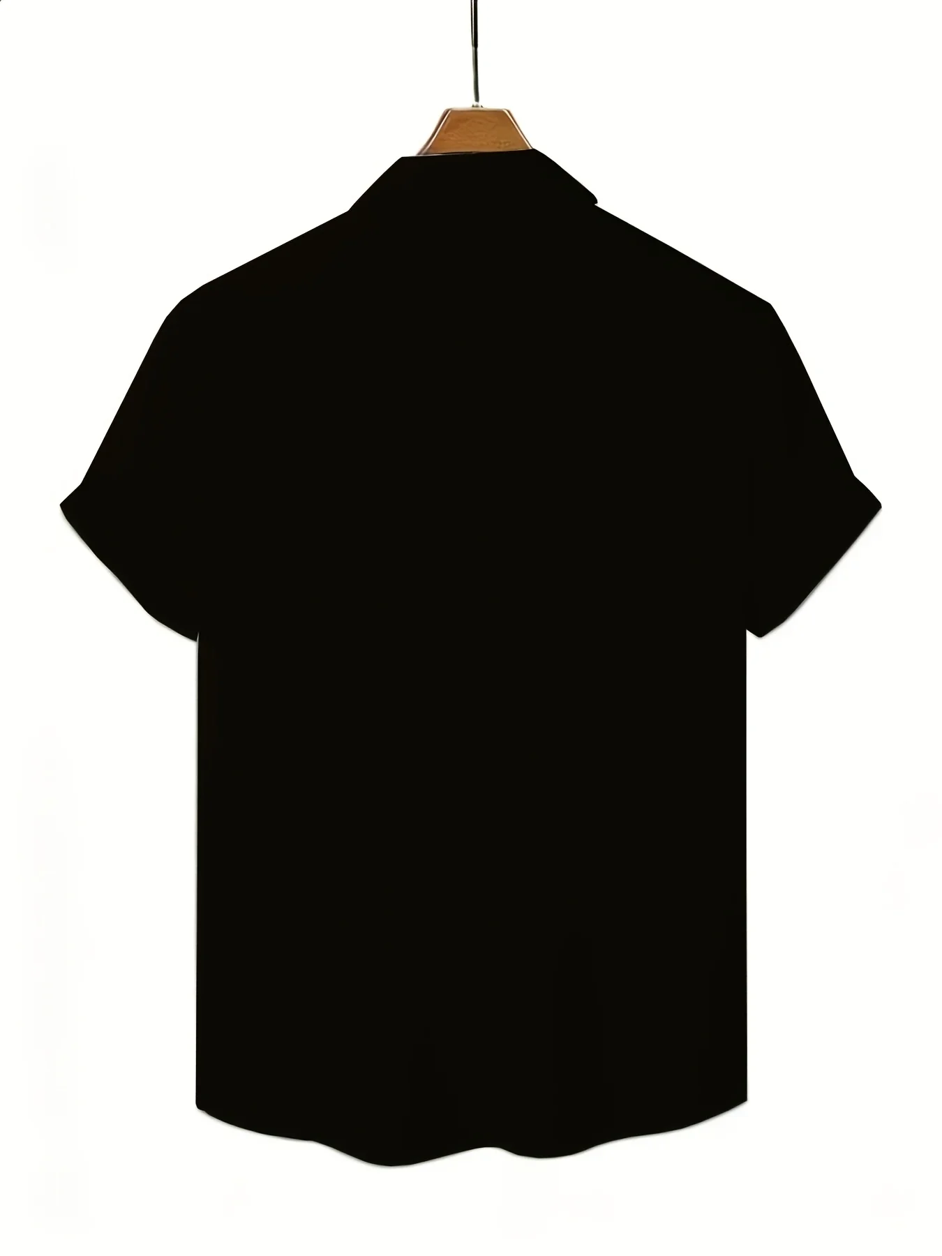 Men Short Sleeve Shirt Cute Black Cat Silhouette Color Block Print Turn‑Down Collar Button‑Up Summer Top