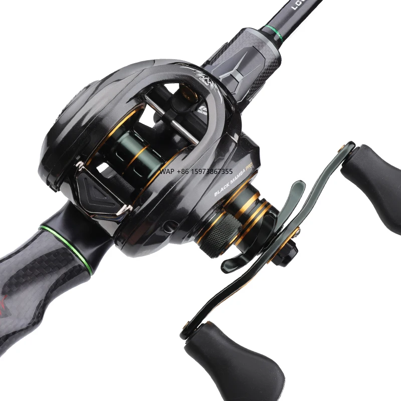

Histar V587 Fuji a Guide Rod and Japanese NMB Ball Bearing Long Fishing Cast Fast Action Black Mamba Baitcasting Reel Combo