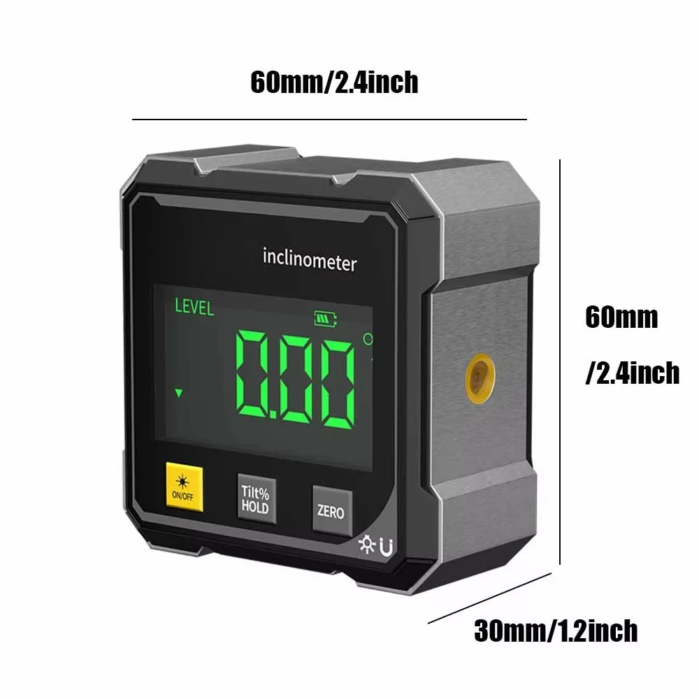 2-Side Magnetic Digital Angle Gauge Laser Electronic Protractor Horizontometer Inclinometer Angle Ruler Slope Measuring Tool