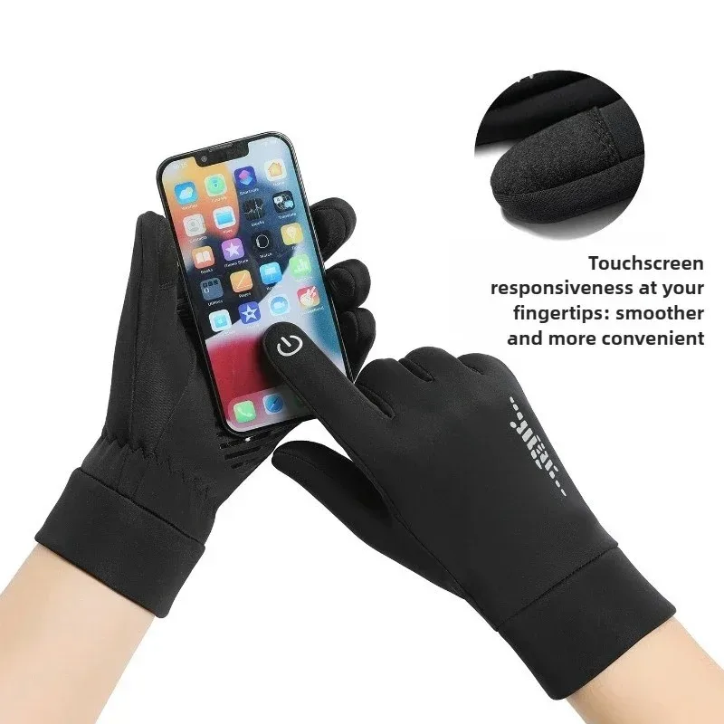 Gants d'hiver pour hommes, coupe-vent, imperméables, antidérapants, doublés en polaire, pour écran tactile, pour cyclisme en plein air, randonnée et temps froid