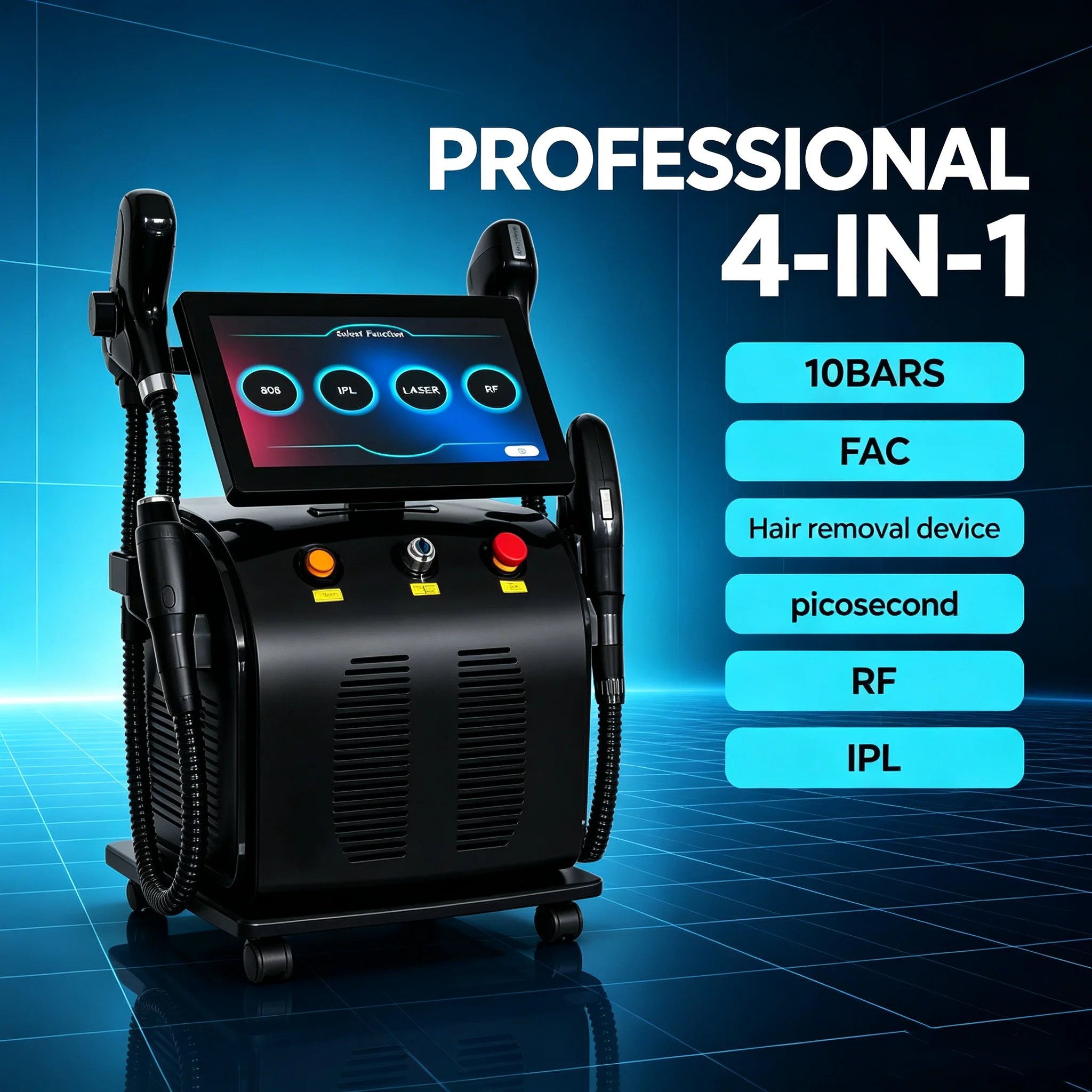 Soprano Titanium Hair Removal Professional 4-In-1 Diode lase Pico IPL Nd Yag Picosecond Opt Hair Removal Tattoo Removal