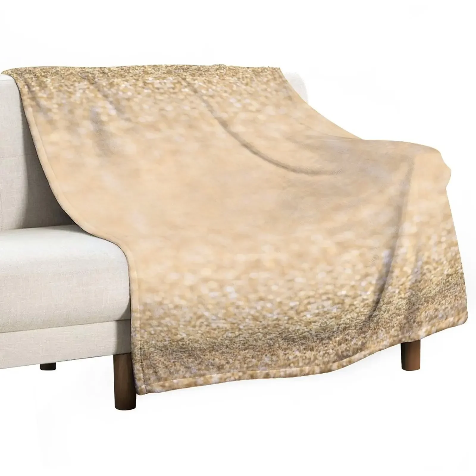 Soft gold faux glitter sparkles Throw Blanket for babies Shaggy Blankets