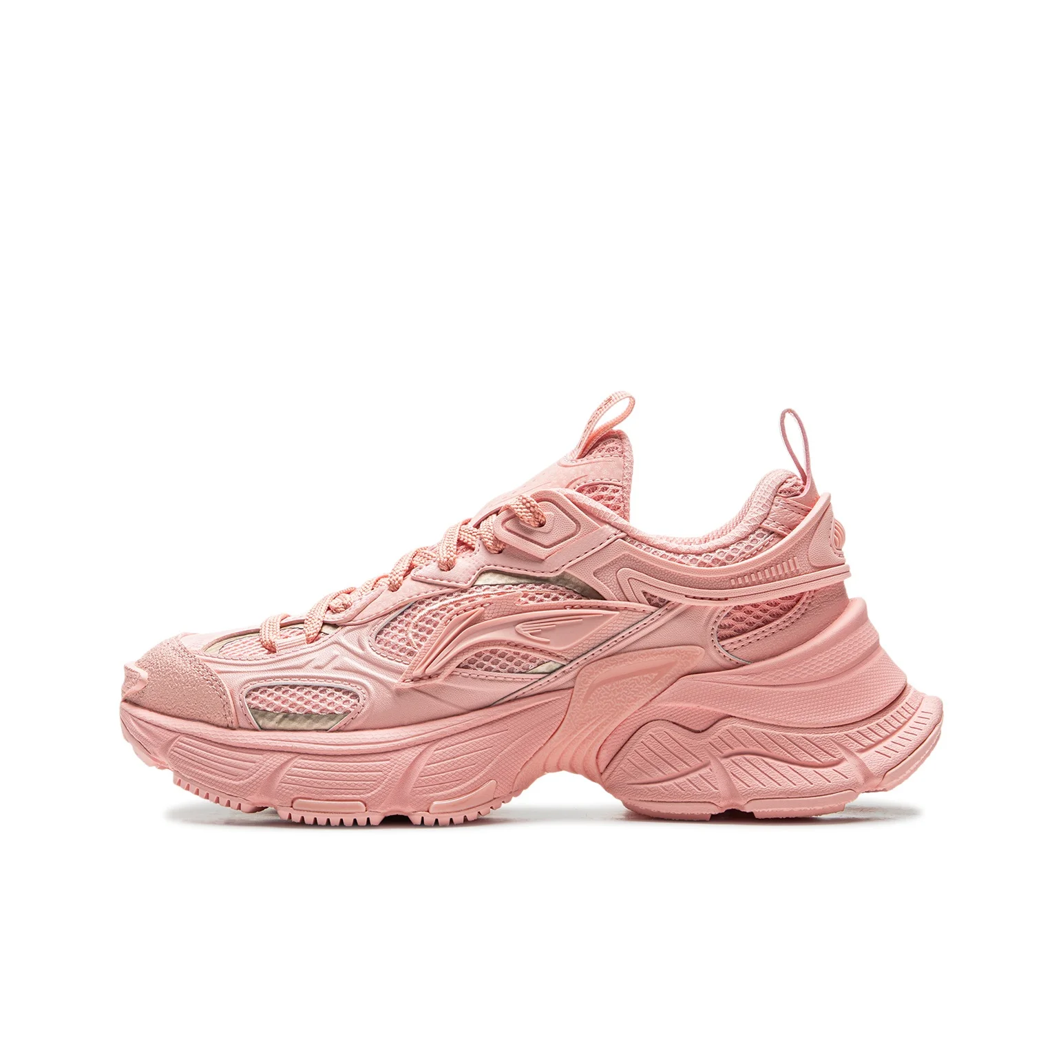 Li Ning Xingji Cushioning Slip Resistant Abrasion Resistant Breathable Low top Chunky Sneakers Women's Pink Orange AGCU372-5