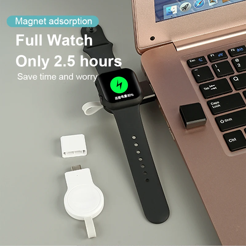 Carregador de relógio magnético sem fio portátil para apple iwatch 10 9 8 7 6 5 4 3 se ultra usb tipo-c adaptador de estação de carregamento sem fio