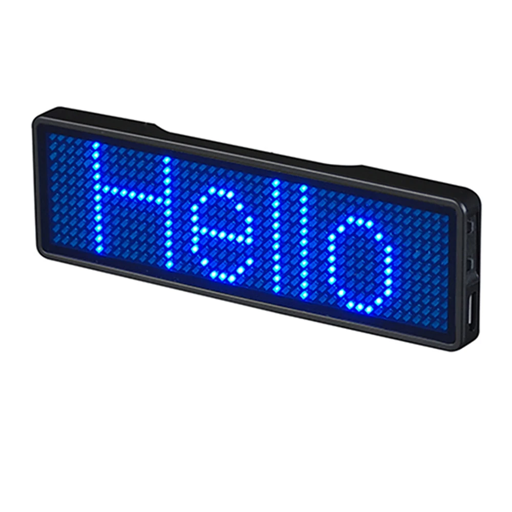 Mini Rechargeable Multi-program Bluetooth Scrolling Message Board LED Name Badge LED Name Tag Digital LED Badge LED Display