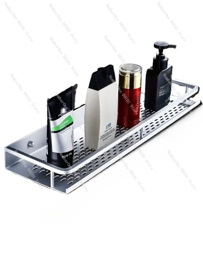 

Wall-Mounted Bathroom Storage Rack, Space Aluminum, No-Hole Installation for Toilet and Washbasin Storage