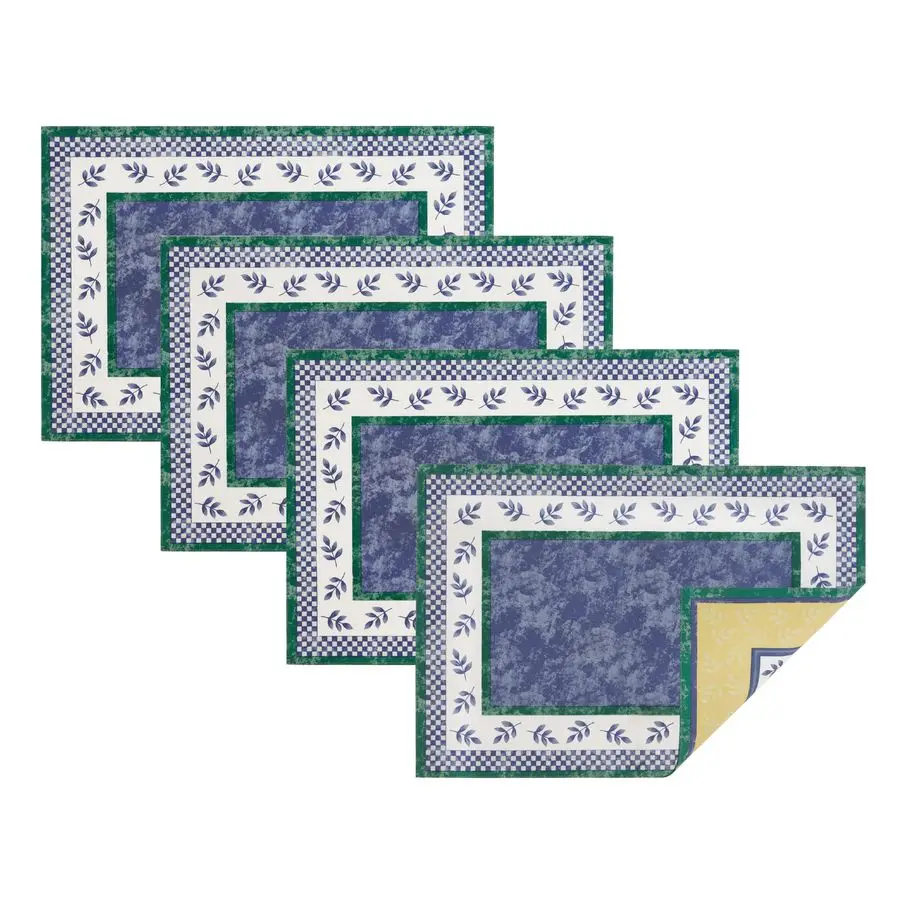 

Switch 3 Reversible Cotton Bordered Placemats, 14 Inches by 20 Inches, Set of 4