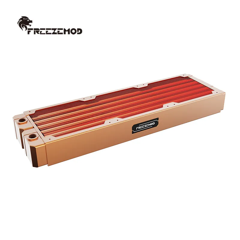 Freezemod TSRP-ZT-360CS Dual Layer Industrial PC Water Cooling Radiator 45mm Red Copper 7mm Tube G1/4 Thread for Hardware Coolin