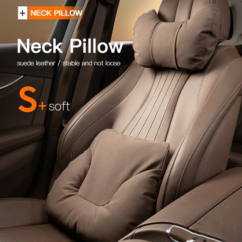 

Car Neck Pillow Soft Comfort Auto Seat Waist Support Headrest Mat Travel Rest For Mercedes Benz Tesla Audi Interior Accessories