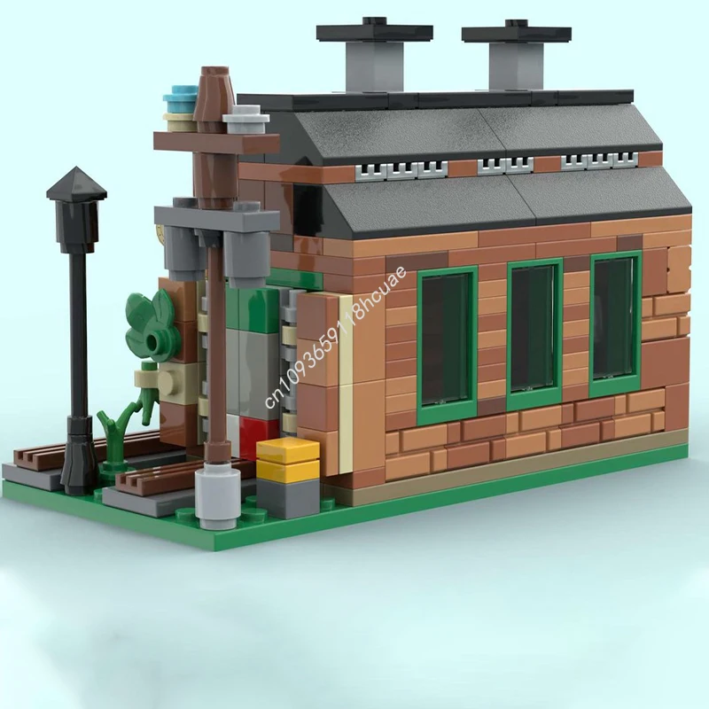 277pcs MOC Old Train Engine Shed Mini Build nan Party Favor Goodie Bag Option Master Collector Edition Model  Buildings Blocks