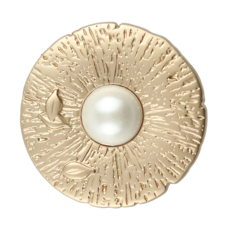 20/25/30MM High Quality Gold Color Round Metal Buttons For Clothing Wholesale 6Pcs which Pearl Fashion Decor Button Needlework