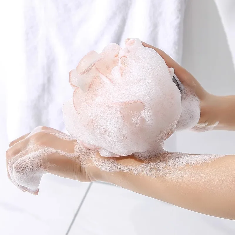 1/3pcs 3Durable Loofah Bath Sponge No Loose Petals, Premium Body Shower Ball for Women Daily Bathroom Bathing