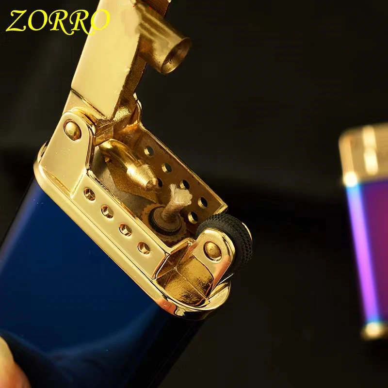 Zorro original kerosene lighter creative oblique fire old-fashioned funny play wheel gasoline tubing lighter gift