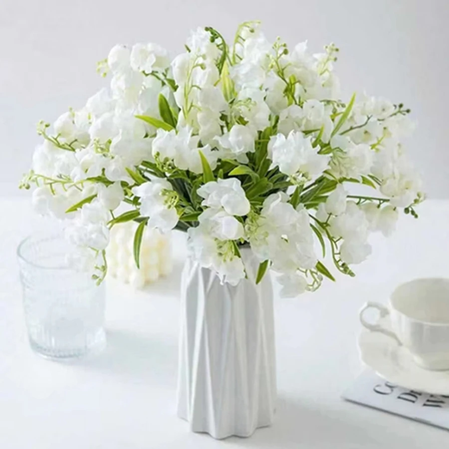 10 Stück künstliche Blumen, Canterbury Bells, für Zuhause, Zimmer, Tisch, Dekoration, Outdoor, Garten, Bonsai, Festival, Hochzeit, hübsche Ornamente, DIY-Geschenk