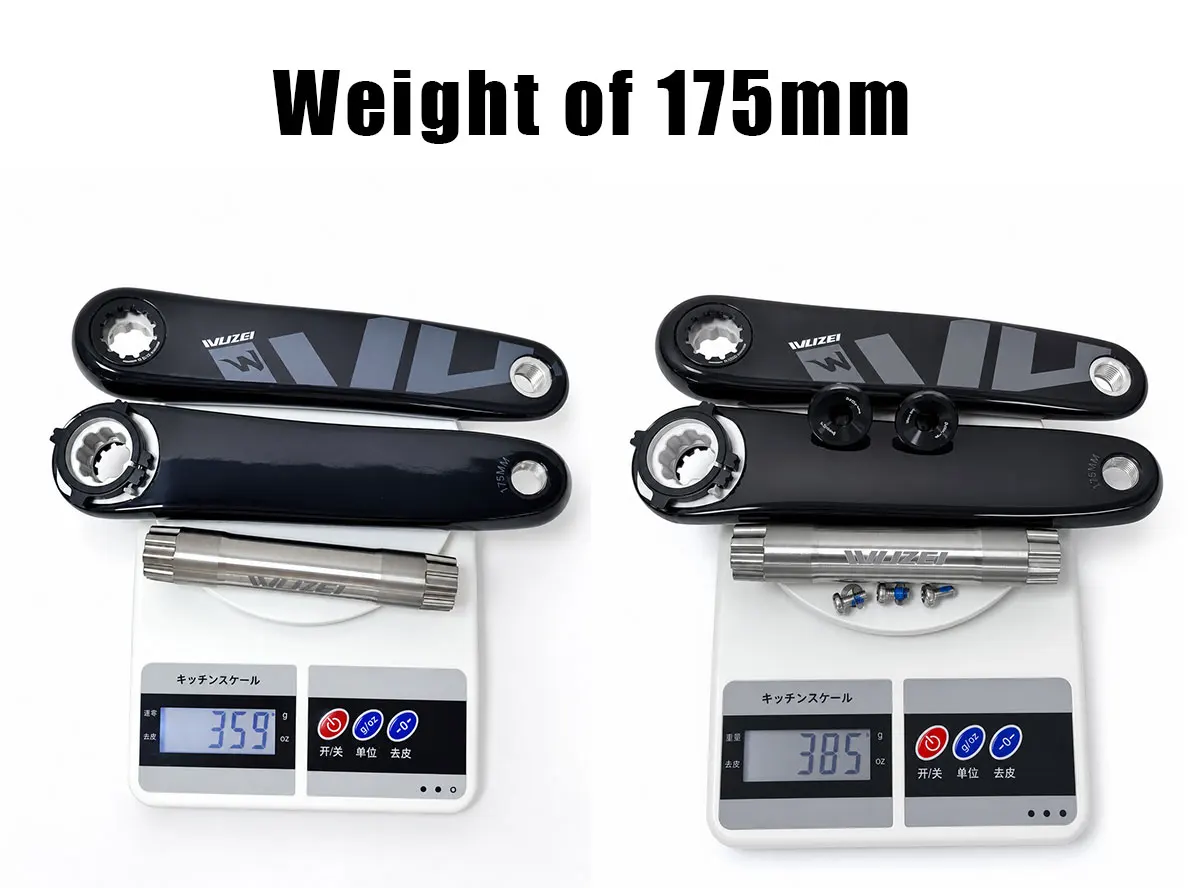 WUZEI MTB Carbonfaser-Kurbelgarnitur 165 170 175mm Mountainbike-Kurbelsatz 24mm Ti AL-7075 Achse 3-Loch Fahrradkurbel für Shimano – Detail 11