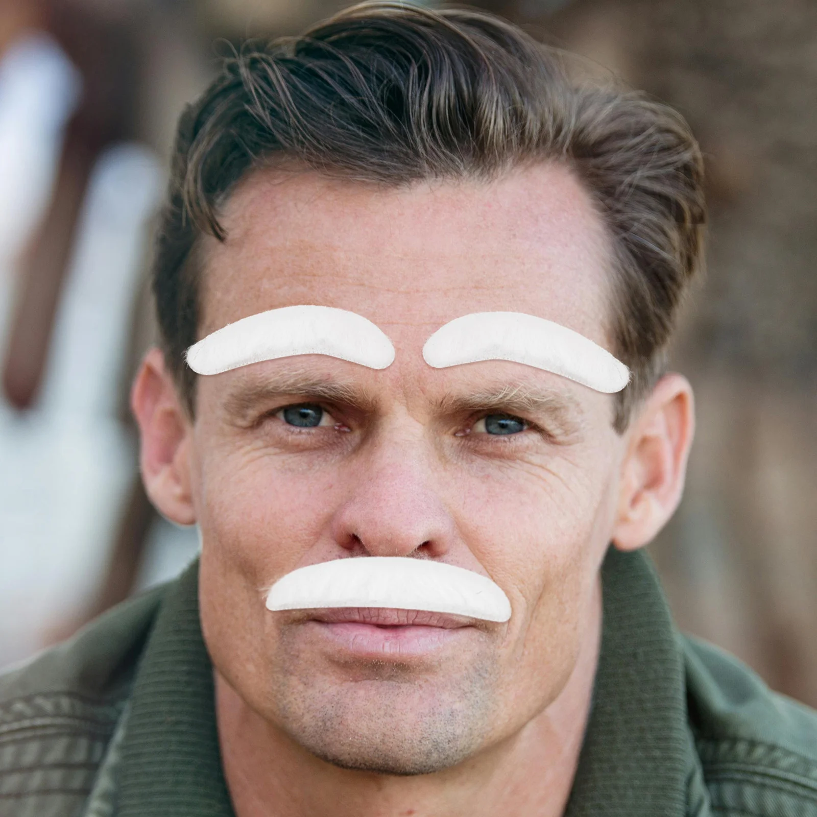 

1 комплект, набор для бровей с белой бородой, костюм Санта-Клауса на Хэллоуин, аксессуары, искусственные волосы на лице, вечерние гном, карликовый костюм для косплея, нарядное платье