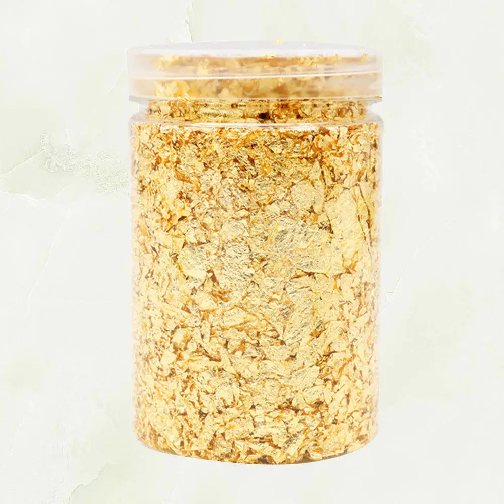 10G Golden Nail Sequins Shimmer Powder for DIY Manicure Dipping Natural Lightweight Long-Lasting Attractive Nail Art Design