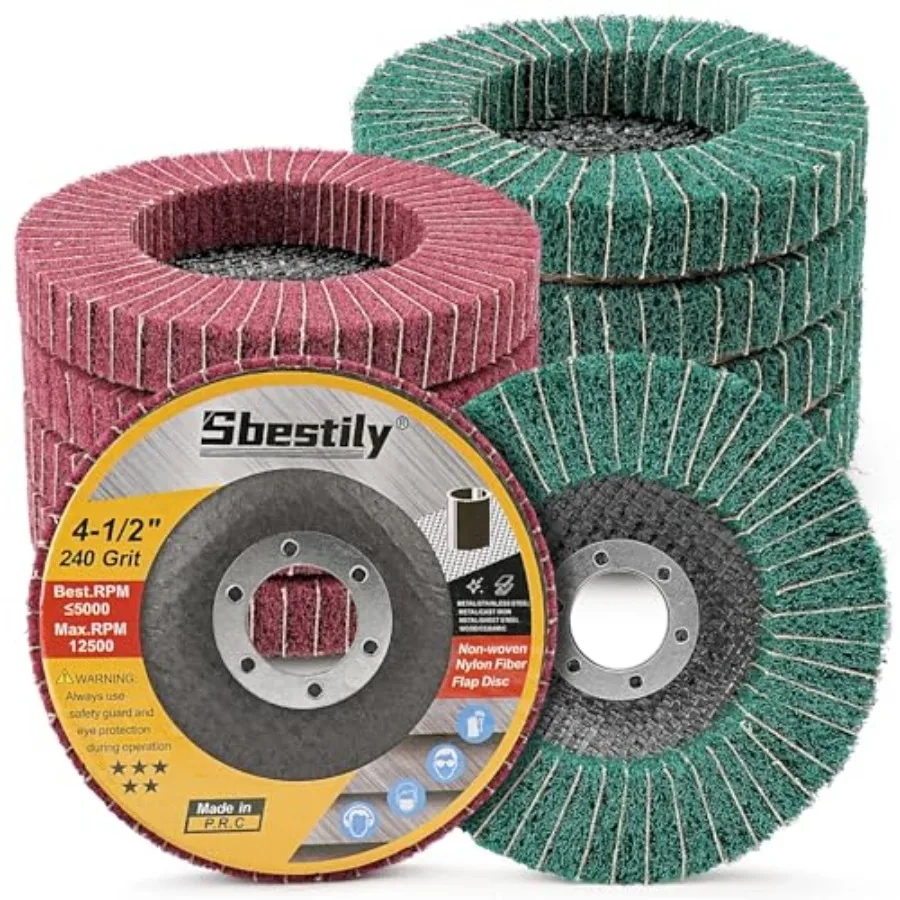 and Scour Flap Disc 4 1/2 Inch Coarse Polishing Grinding Wheel for Metal Stainl Steel Angle Grinder Scouring Pads Scuff Sanding